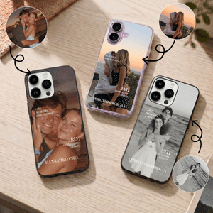 Personalised Love Memories Photo Phone Case for iPhone with Name and Year Daily Use Birthday Anniversary Gift for Couples