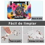 Alfombrilla de alimentación para mascotas con foto y nombre estilo grafiti con corona regalo de cumpleaños para amantes de los animales