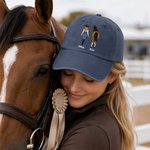 Cappello da baseball personalizzato con nome, personaggio animato a cavallo - Regalo di compleanno per amici appassionati di cavalli