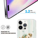 Personalized Cute Cartoon Animal Striped Phone Case for iPhone with Name Daily Use Birthday Gift for Friends Family Pet Lovers