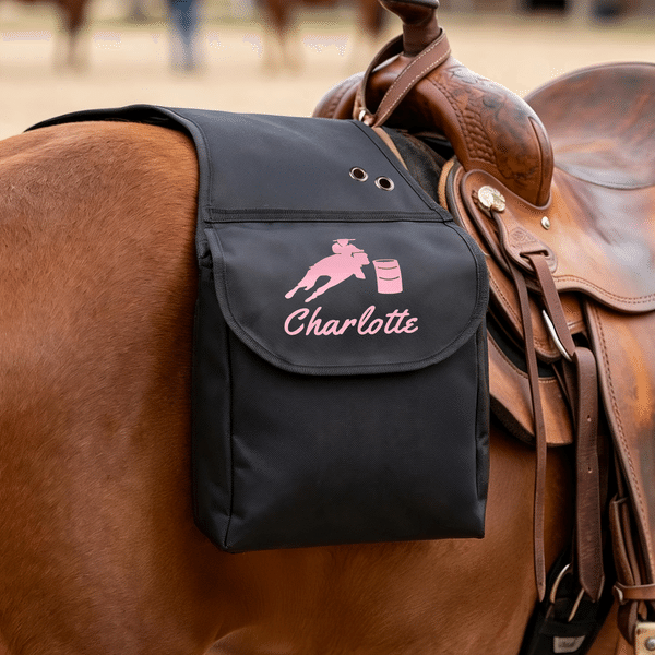Personalized Equestrian Pattern Saddle Bag with Name Horse Training Use Birthday Anniversary Gift for Horse Owners Horse  Riders