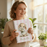 Personalized Cute Animal A5 Spiral Notebook with Name Anniversary Birthday Back to School Gift for Students Office Workers