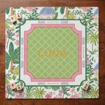 Personalised Preppy Pink & Green Floral Tropical Palm Tree Mahjong Mat with Storage Bag Game Night Mahjong Club Gift for Mahjong Lovers