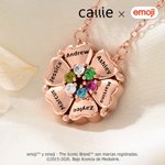 Collar magnético de emoji personalizado con piedra de nacimiento y nombres regalo de Día de la Madre para mamá y abuela | Callie × emoji ™
