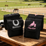 Personalized Equestrian Pattern Saddle Bag with Name Horse Training Use Birthday Anniversary Gift for Horse Owners Horse  Riders