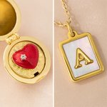 Personalised Openable Surprise Egg Design Necklace with Initial Charm Dainty Jewellery Birthday Anniversary Gift for Her