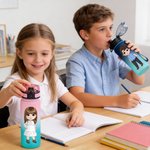 Personalizada Lindo personaje de dibujos animados Nacimiento Flor Bola Nombre Deporte Botella de agua con pajita y tapa a prueba de derrames Cumpleaños Vuelta al cole Regalo para la familia