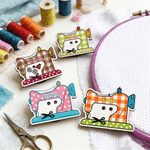 Personalised Sewing Machine Needle Minder with Magnet and Name Knitted Accessory Daily Use Birthday Gift for Knitting Lover Sewing Lover Woman