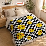 Personalized Playful emoji Checkerboard Soft Throw Blanket with Name Daily Use Birthday Christmas Gift for Family Girls Kids | Callie × emoji ™