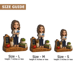 Personalized Teach Love Inspire Book Pencil Photo Wooden Figurine with Text Back to School Teacher's Day Gift for Teacher