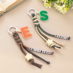 Personalized Star Flower Acrylic Initial Charm Bead Paracord Braided Keychain Back to School Birthday Gift for Kids