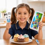 Personalized Cartoon Character Kid Photo Safe Stainless Steel Fork Spoon Knife Cutlery Set with Name 3 Pcs Back to School  Birthday Gift for Kids