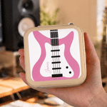 Personalised Multicolour Guitar Pattern PU Leather Guitar Pick Storage Box with Name and Zipper Music Accessories Birthday Gift for Guitarist