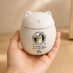 Personalised Always Loved Pet Photo Cat Shaped Ceramic Pet Cremation Urn with Name and Year Bereavement Memorial Gift for Cat Lovers
