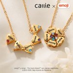 Collar magnético de emoji personalizado con piedra de nacimiento y nombres regalo de Día de la Madre para mamá y abuela | Callie × emoji ™