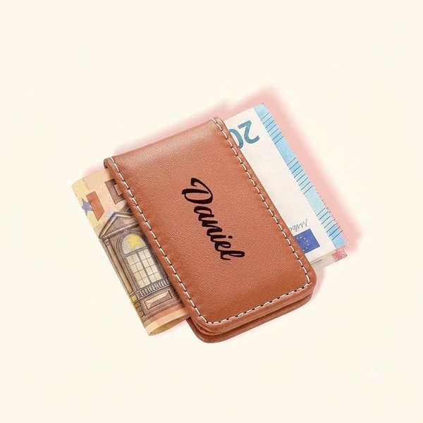 Clip magnético de cuero PU para billetes personalizado con nombre grabado regalo de cumpleaños y Día del Padre para tu esposo novio o papá