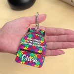 Personalized Colorful School Bag Autism Emergency NFC Tap-to-View Contact Tag with Name and Number Daily Use Back to School Gift for Autism Kids