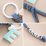 Personalized Star Flower Acrylic Initial Charm Bead Paracord Braided Keychain Back to School Birthday Gift for Kids