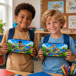 Personalized Cartoon Photo Castle Pencil Case with Name School Supply Back to School Gift for Boys Girls