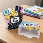 Personalised 3D-Printed Book Bow Pen Holder Desk Organiser with Text Back to School Teacher's Day Gift for Teacher
