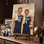Personalized Exaggerated Caricature Style Photo Canvas Prints Living Room Decor Ship from USA Housewarming Gift for Couples Friends Parent