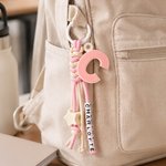 Personalized Star Flower Acrylic Initial Charm Bead Paracord Braided Keychain Back to School Birthday Gift for Kids