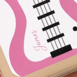 Personalised Multicolour Guitar Pattern PU Leather Guitar Pick Storage Box with Name and Zipper Music Accessories Birthday Gift for Guitarist