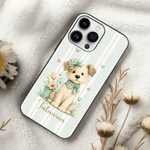 Personalized Cute Cartoon Animal Striped Phone Case for iPhone with Name Daily Use Birthday Gift for Friends Family Pet Lovers