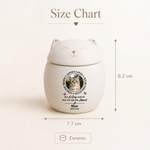 Personalised Always Loved Pet Photo Cat Shaped Ceramic Pet Cremation Urn with Name and Year Bereavement Memorial Gift for Cat Lovers