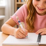Personalized 3D Cartoon Character Initial Spiral A5 Notebook with Name and Ballpoint Pen Daily Use Birthday Back to School Gift for Students Kids