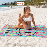 Personalised Smile Grin emoji Soft Quick Dry Beach Towel with Name Summer Vacation Party Beach Travel Gift for Family Kids Friends | Callie × emoji ™