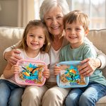 Personalized Dinosaur Ink Splash Design Clear Snack Bag with Name Travel Back to School Birthday Gift for Kids Dinosaur Lovers
