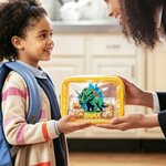 Personalized Dinosaur Ink Splash Design Clear Snack Bag with Name Travel Back to School Birthday Gift for Kids Dinosaur Lovers