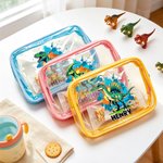 Personalized Dinosaur Ink Splash Design Clear Snack Bag with Name Travel Back to School Birthday Gift for Kids Dinosaur Lovers