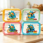 Personalized Dinosaur Ink Splash Design Clear Snack Bag with Name Travel Back to School Birthday Gift for Kids Dinosaur Lovers