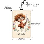 Personalized Whimsical Cartoon Character PU Leather Card Holder with Lanyard Appreciation Back to School Teacher's Day Gift for Teachers