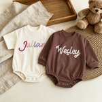 Personalised Colourful Name Comfortable Short-Sleeve Long-Sleeve Baby Bodysuit Baby Shower Holiday Gift for Newborn New Mum