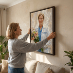 Tableau sur toile médical personnalisé avec photo et nom - Effet peinture à l'huile moderne - Cadeau d'anniversaire pour médecin ou infirmière