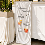 Personalized Signature Cocktails Pet Photo Silk Banner with Title and Cocktail Formula Wedding Party Gift for Couples Newlyweds