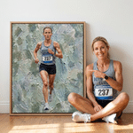 Personalised Oil Painting Style Athlete Photo Canvas Prints with Name Home Decor Ship from USA Birthday Team Gift for Sports Lover