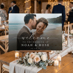 Personalised Minimalist Couple Photo Wedding Welcome Sign Canvas Prints with Names Ship from USA Wedding Gift for Couples Newlyweds