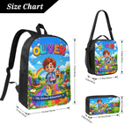 Personalized Pixar 3D Animated Style Photo Cartoon Character Backpack Lunch Bag Pencil Case Set with Name Back to School Birthday Gift for Kids