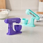 Personalized Multicolor 3D-Printed Baking Mixer Card Holder Display Stand with Name Desk Decor Birthday Gift for Bakery Staff Chef
