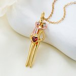 Personalisierte, zierliche Eltern-Kind-Halskette mit Geburtssteinen – Familienschmuck, Muttertags- und Geburtstagsgeschenk für Mama und Oma