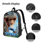 Personalized Cartoon Dinosaur 3D Photo Backpack Lunch Bag Pencil Case Set of 3 with Name Back to School Birthday Gift for Kids Dinosaur Lovers