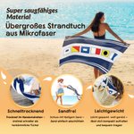 Personalisiertes Strandtuch mit maritimen Signalflaggen und Namen | Schnelltrocknend | Reise- und Sommergeschenk für Segelbegeisterte und Freunde