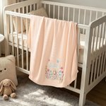 Personalised Embroidered Wildflower Cotton Knit Baby Blanket with Name Birthday Baby Shower Gift for Infants Baby Girls