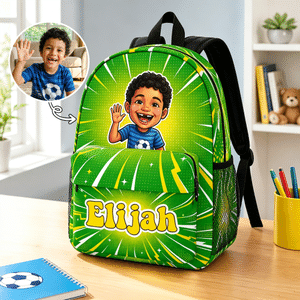 Personalised Comic Book Theme Photo School Bag with Name Back to School Birthday Gift for Boys Girls