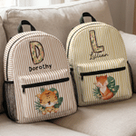 Personalised Cute Animals Large Capacity Kid School Backpack with Name and Initial Daily Use Back to School Birthday Gift for Kids Girls Boys