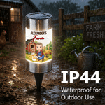 Personalized Cartoon Character Chicken Duck Coop Farm Solar Garden Light with Name Outdoor Decor Birthday Gift for Family Farmer Breeder
